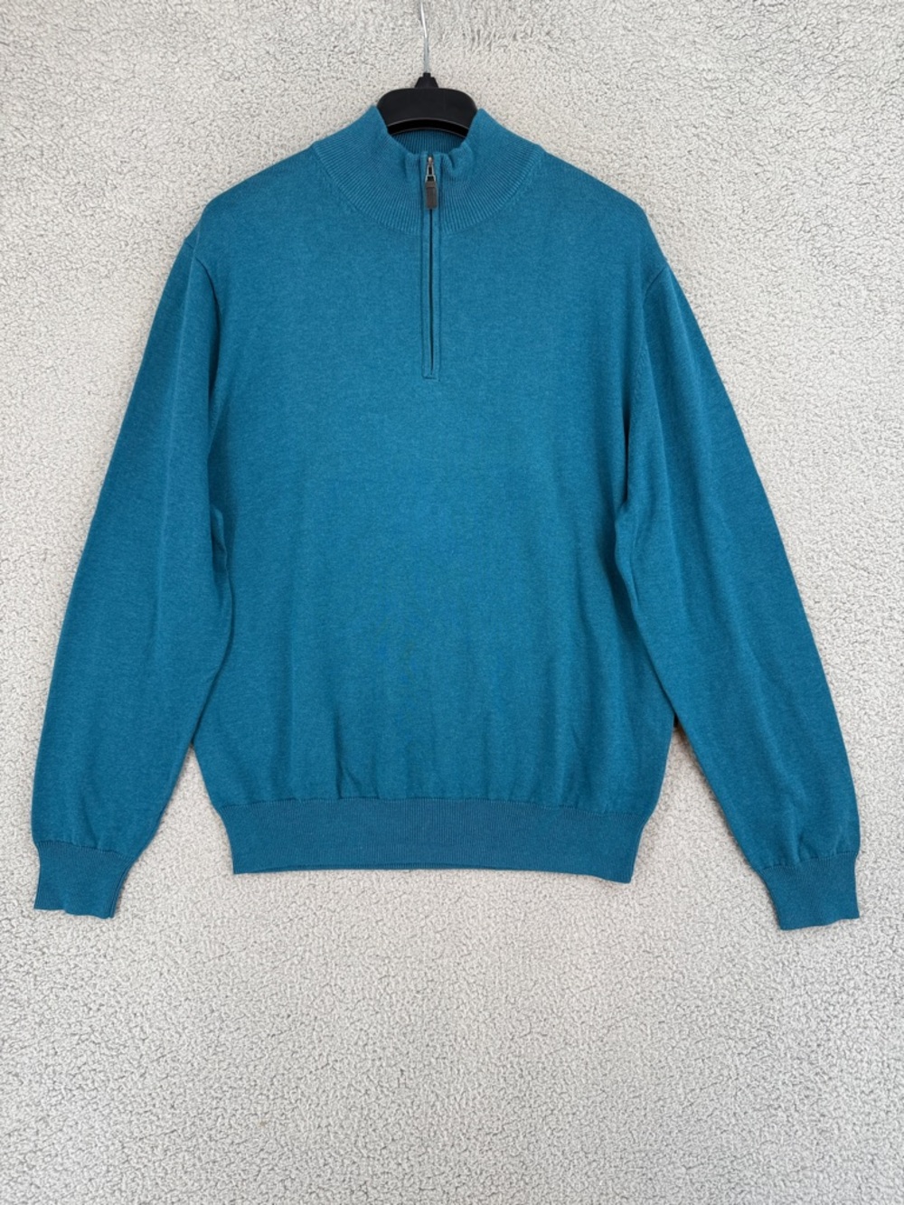 Jos. A. Bank signature collection mens med long sleeve quarter zip teal Sweater